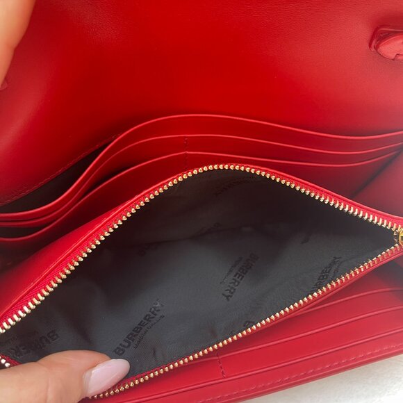 NWT $970 BURBERRY HENLEY RED LOGO EMBOSSED LEATHER CROSSBODY/CLUTCH BAG - Picture 12 of 16
